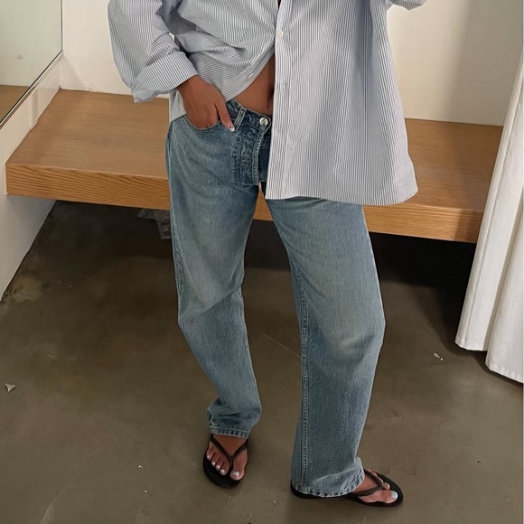 Djerf Avenue Relaxed Jeans Washed Blue - Picture 4 of 12